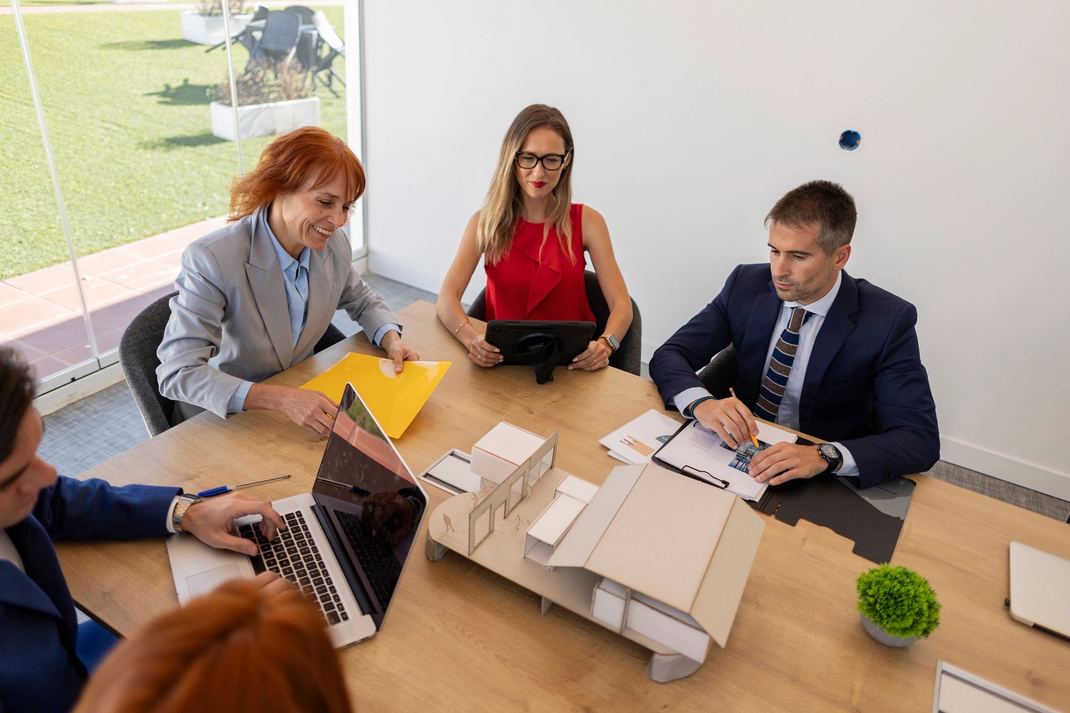 modern real estate team meeting