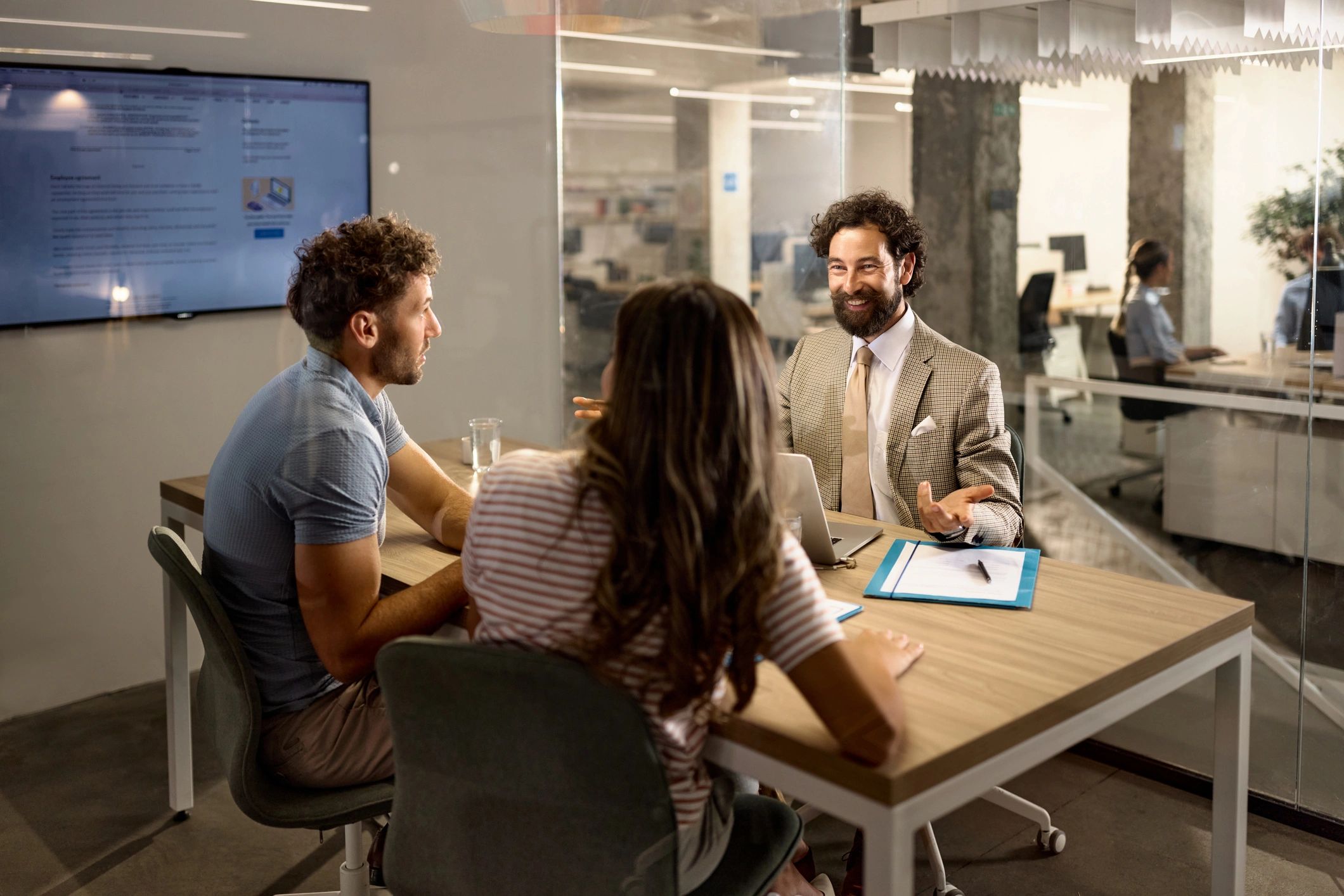 modern real estate team meeting